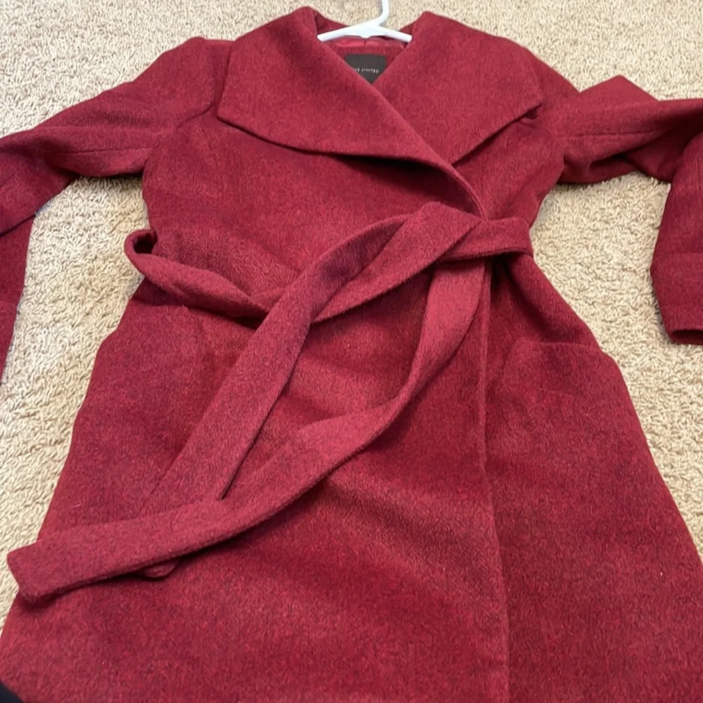 The Limited wool blend red front tie jacket